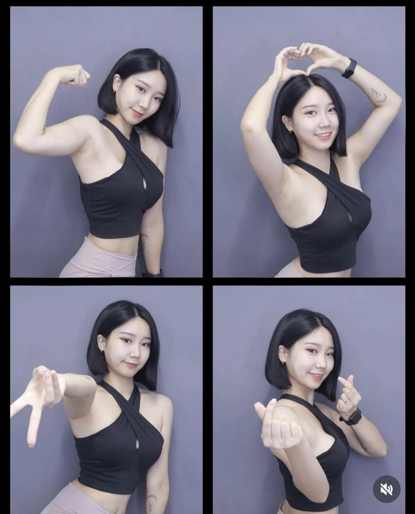 헬스녀 겨 클로즈업 포즈 화보 겨신감 제대로 잡힌 인생네컷